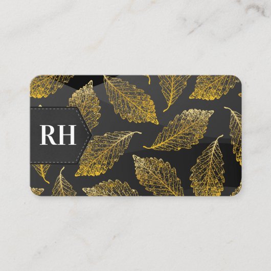 Goudbladpatroon | Monogram Visitekaartje (Voorkant)
