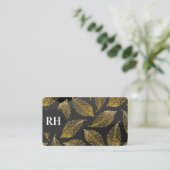 Goudbladpatroon | Monogram Visitekaartje (Staand voorkant)