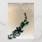 goudbladsneeuw elegant kerstfeest opening folie uitnodiging (Achterkant)