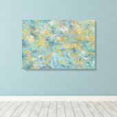 Goudblauw Abstract Canvas Afdruk (Insitu (Houten vloer))