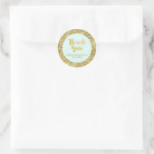 Goudblauw Baby shower Dank u voor Sticker (Tas)