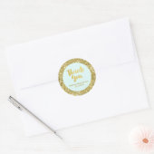 Goudblauw Baby shower Dank u voor Sticker (Envelop)