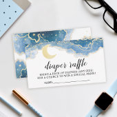 Goudblauw baby shower voor het luidop informatiekaartje