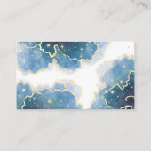 Goudblauw baby shower voor het luidop informatiekaartje (Achterkant)