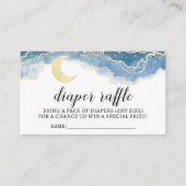 Goudblauw baby shower voor het luidop informatiekaartje (Voorkant)