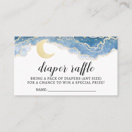 Goudblauw baby shower voor het luidop informatiekaartje (Voorkant)