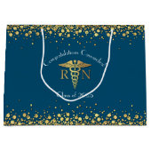 Goudblauw bij verpleegkundigen op school groot cadeauzakje (Voorkant)