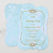  goudblauw diamantfeest kaart (Voorkant / Achterkant)