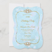  goudblauw diamantfeest kaart (Voorkant)