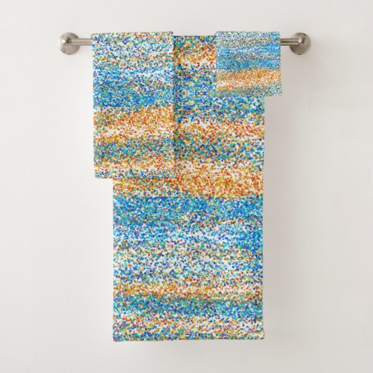 Goudblauw Glitter Abstract Bad Handdoek (Insitu)