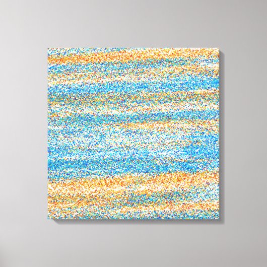 Goudblauw Glitter Abstract Canvas Afdruk (Voorkant)