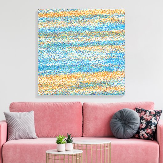 Goudblauw Glitter Abstract Canvas Afdruk (Insitu (Woonkamer))
