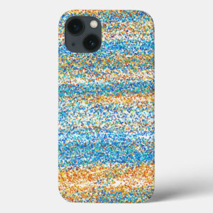 Goudblauw Glitter Abstract iPhone 13 Hoesje