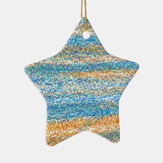 Goudblauw Glitter Abstract Keramisch Ornament (Rechts)