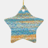 Goudblauw Glitter Abstract Keramisch Ornament (Voorkant)