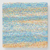 Goudblauw Glitter Abstract Stenen Onderzetter (Voorkant)