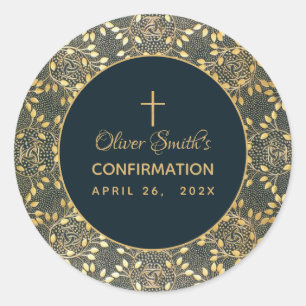 goudblauw goudblauw ronde sticker