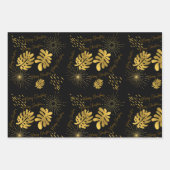 Goudblauw, groen en bordeauxrood  inpakpapier vel (Voorkant 2)