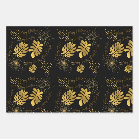 Goudblauw, groen en bordeauxrood  inpakpapier vel (Voorkant 2)