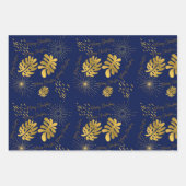 Goudblauw, groen en bordeauxrood  inpakpapier vel (Voorkant)