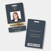 Goudblauw-ID voor persoonlijk medewerker Badge (Front & Back)