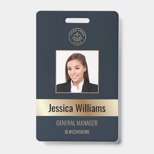 Goudblauw-ID voor persoonlijk medewerker Badge (Front)