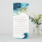 Goudblauw onderwater Zee Vis Eerste Heilige Commun Kaart (Staand voorkant)