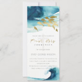 Goudblauw onderwater Zee Vis Eerste Heilige Commun Kaart (Voorkant)