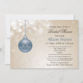 goudblauw ornament Snowflakes Winter Vrijgezellenf Kaart (Voorkant)