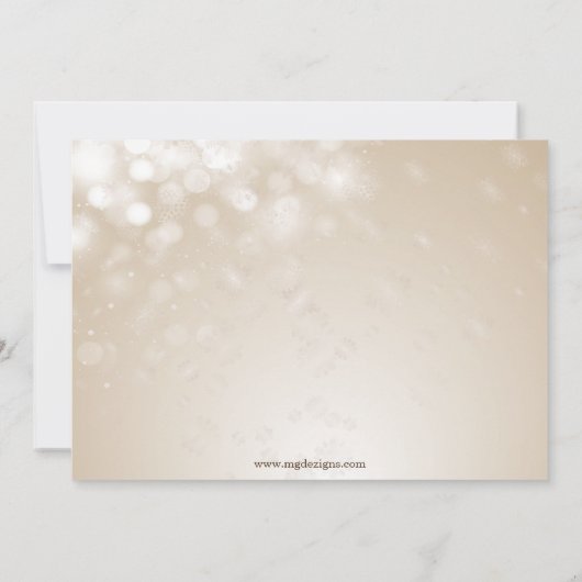 goudblauw ornament Snowflakes Winter Vrijgezellenf Kaart (Achterkant)