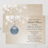 goudblauw ornament Snowflakes Winter Vrijgezellenf Kaart (Voorkant / Achterkant)