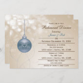 goudblauw ornament winter Weddenschappen Kaart (Voorkant / Achterkant)