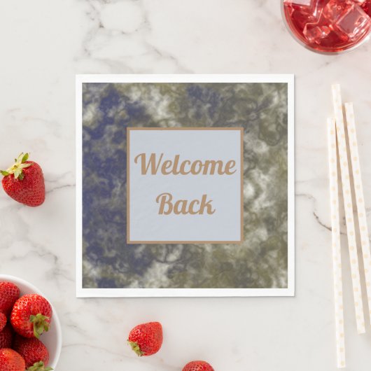 Goudblauw welkom terug werk voor werknemers servet (Insitu)