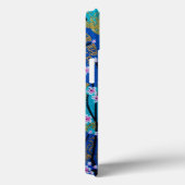 Goudblauw Wit Japans Kimono Floral Case-Mate iPhone Case (Achterkant / Rechts)