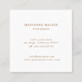 Goudblauwe bloemen Elegant Visitekaartje (Achterkant)