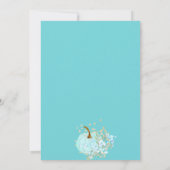 Goudblauwe bloemenpompoen waterverf baby shower kaart (Achterkant)
