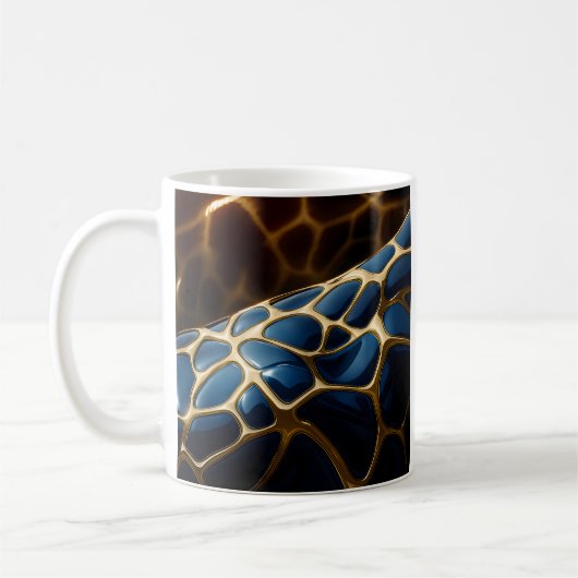goudblauwe Giraffe Koffiemok (Links)