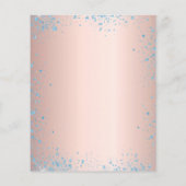 Goudblauwe glitter-begrotingsuitnodiging van 16 ro flyer (Achterkant)