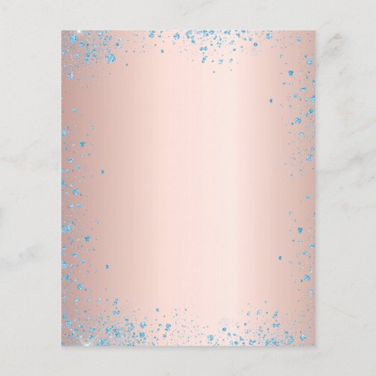 Goudblauwe glitter-begrotingsuitnodiging van 16 ro flyer (Achterkant)