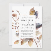 Goudblauwe herfst laat twee worden een bijbel brui kaart (Voorkant)