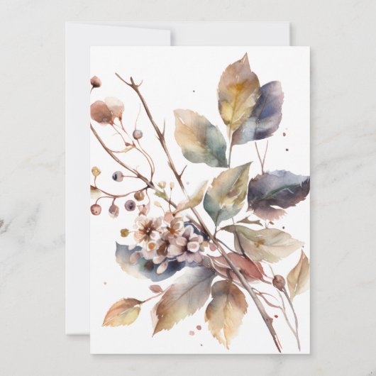 Goudblauwe herfst laat twee worden een bijbel brui kaart (Achterkant)