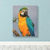 Goudblauwe Ingepakte Canvasprint Canvas Afdruk (Insitu (Houten vloer))