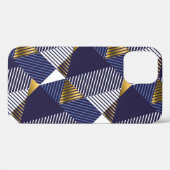Goudblauwe luxe: geometrisch naadloos patroon Case-Mate iPhone case (Achterkant (horizontaal))
