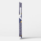 Goudblauwe luxe: geometrisch naadloos patroon Case-Mate iPhone case (Achterkant / Links)