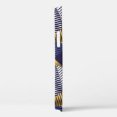 Goudblauwe luxe: geometrisch naadloos patroon Case-Mate iPhone case (Achterkant / Rechts)
