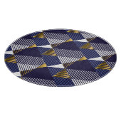 Goudblauwe luxe: geometrisch naadloos patroon snijplank (Hoek)