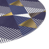 Goudblauwe luxe: geometrisch naadloos patroon snijplank (Hoek)