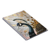 Goudblauwe pauwenveren notitieboek (Rechterzijde)