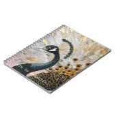 Goudblauwe pauwenveren notitieboek (Linkerzijde)