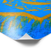 goudblauwe tibetaanse tantrische symbool foto afdruk (Hoek)